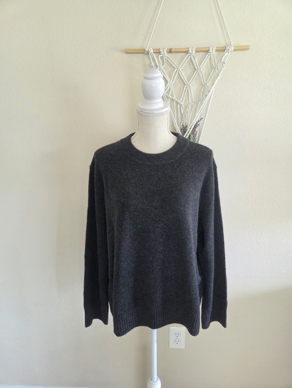 Quince Womens Grey Mongolian Cashmere Oversized Crewneck Sweater Size Medium NWT